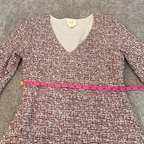 Maeve by Anthropologie Susie Swing Tweed Dress Bell Sleeves White Red Size S - Picture 10 of 10